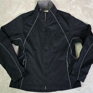 Nike Golf Clima-Fit Womens Jacket Size M Black Full Zip Reflective Windbreaker